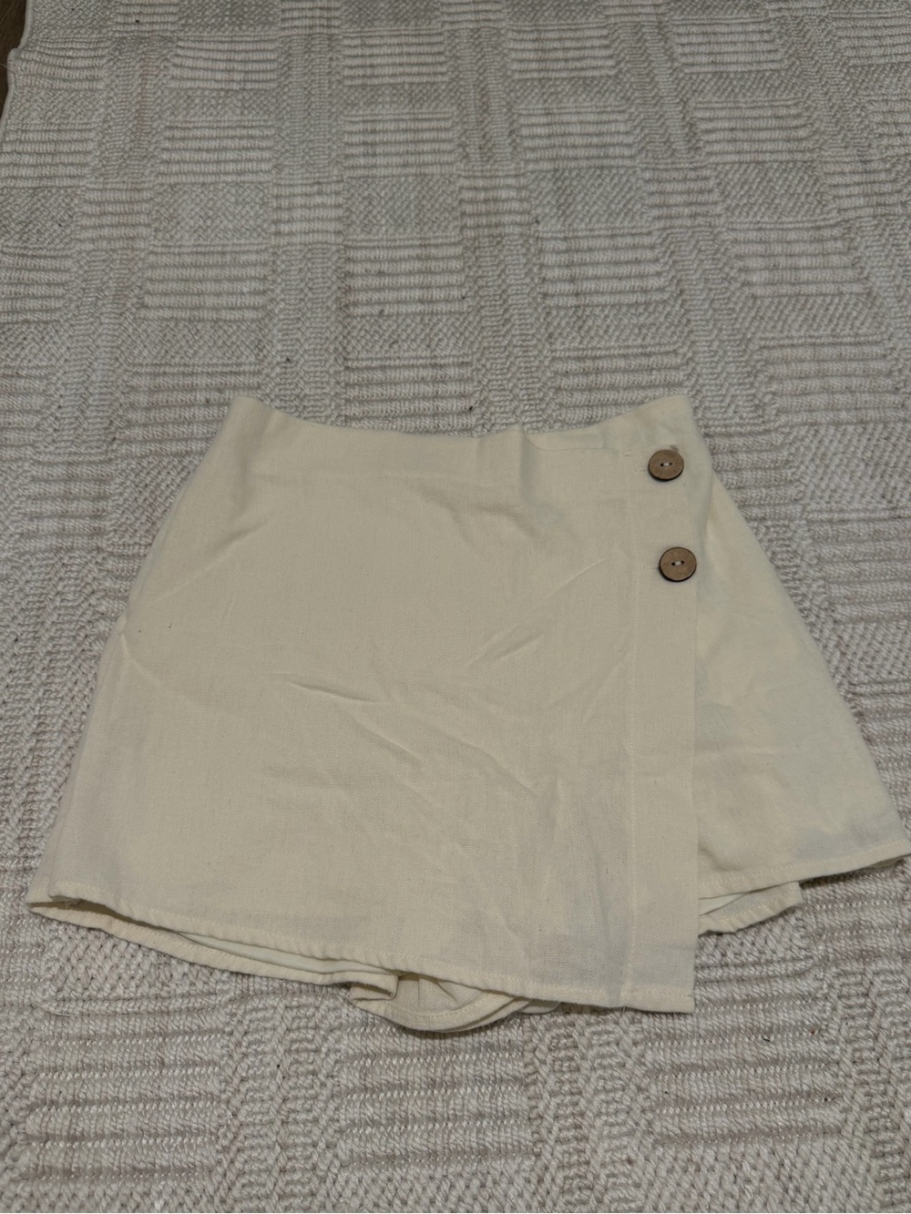 Women’s Cream Wrap Skort with Button Accent